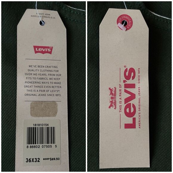 Levi’s 541 Athletic Fit Men’s W36 L32 Green Denim Jeans - Picture 5 of 7